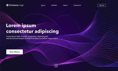 Landing Page. Asbtract background website. Template for websites, or apps. Modern design. Abstract vector style.のイラスト素材