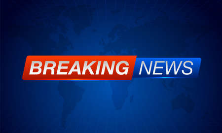 Breaking News on World Map Background. Planet News Background Business Technology. Vector illustration template for your designのイラスト素材