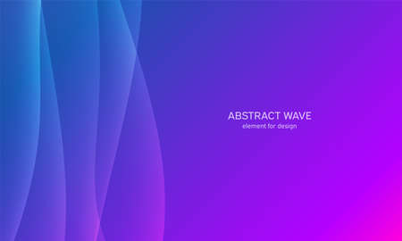 Abstract wave element for design. Pink. Digital frequency track equalizer. Stylized line art background. Colorful shiny wave with lines created using blend tool. Curved wavy line, smooth stripe. Vector illustrationのイラスト素材