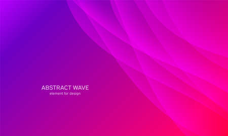 Abstract wave element for design. Pink. Digital frequency track equalizer. Stylized line art background. Colorful shiny wave with lines created using blend tool. Curved wavy line, smooth stripe. Vector illustrationのイラスト素材