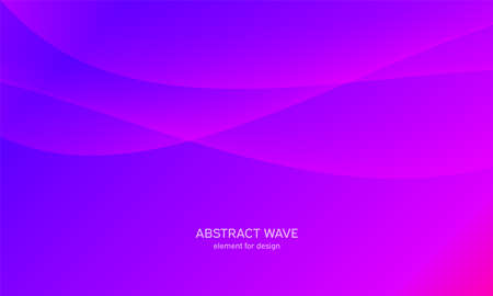 Abstract wave element for design. Pink. Digital frequency track equalizer. Stylized line art background. Colorful shiny wave with lines created using blend tool. Curved wavy line, smooth stripe. Vector illustrationのイラスト素材
