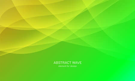 Abstract wave element for design. Green. Digital frequency track equalizer. Stylized line art background. Colorful shiny wave with lines created using blend tool. Curved wavy line, smooth stripe Vector illustrationのイラスト素材