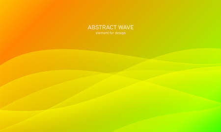 Abstract wave element for design. Green. Digital frequency track equalizer. Stylized line art background. Colorful shiny wave with lines created using blend tool. Curved wavy line, smooth stripe Vector illustrationのイラスト素材