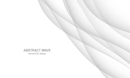 Abstract white background with smooth gray lines, waves. Modern and fashion. Gradient geometric. Vector illustrationのイラスト素材