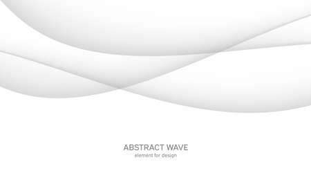 Abstract white background with smooth gray lines, waves. Modern and fashion. Gradient geometric. Vector illustrationのイラスト素材