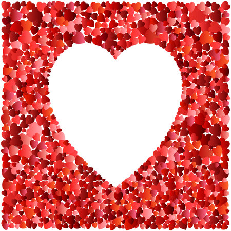 Valentines day heart. Decorative heart background with lot of valentines hearts. Love. Vector illustrationのイラスト素材