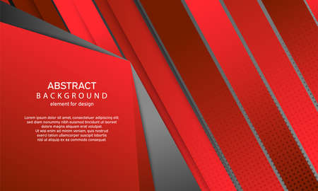 Minimal geometric abstract background. Bright design texture. Dynamic shapes composition. Red. Vector illustrationのイラスト素材