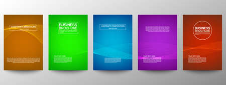 Cover geometric minimal. Set. Vector abstract line pattern for poster design. Set of templates for business brochures. Cool gradients. Graphic pattern for annual album backdropのイラスト素材