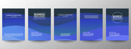 Cover geometric minimal. Set. Vector abstract line pattern for poster design. Set of templates for business brochures. Cool gradients. Graphic pattern for annual album backdropのイラスト素材