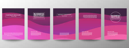 Cover geometric minimal. Set. Vector abstract line pattern for poster design. Set of templates for business brochures. Cool gradients. Graphic pattern for annual album backdropのイラスト素材