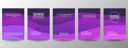 Cover geometric minimal. Set. Vector abstract line pattern for poster design. Set of templates for business brochures. Cool gradients. Graphic pattern for annual album backdropのイラスト素材