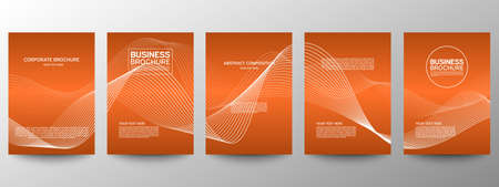 Cover geometric minimal. Set. Vector abstract line pattern for poster design. Set of templates for business brochures. Cool gradients. Graphic pattern for annual album backdropのイラスト素材