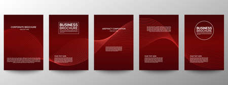 Cover geometric minimal. Set. Vector abstract line pattern for poster design. Set of templates for business brochures. Cool gradients. Graphic pattern for annual album backdropのイラスト素材