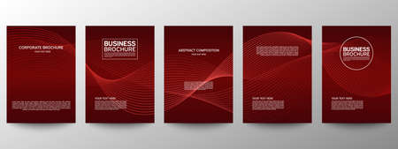 Cover geometric minimal. Set. Vector abstract line pattern for poster design. Set of templates for business brochures. Cool gradients. Graphic pattern for annual album backdropのイラスト素材