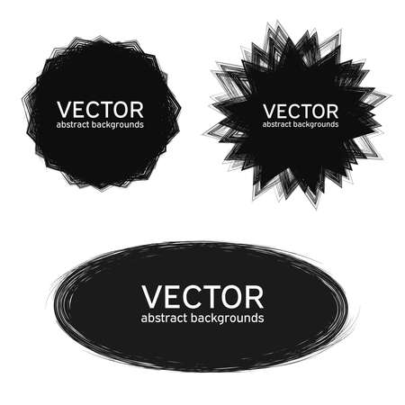 Black abstract backgrounds smears vector objects isolated on a white background.のイラスト素材