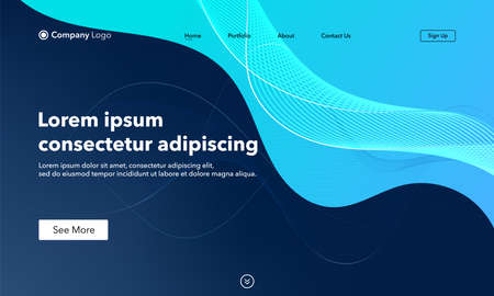 Landing Page. Asbtract background website. Template for websites, or apps. Modern design. Abstract vector style.のイラスト素材