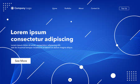 Landing Page. Asbtract background website. Template for websites, or apps. Modern design. Abstract vector style.のイラスト素材