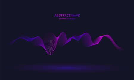 Abstract wave element background. Digital technology equalizer. Sound wave pattern. Pulse. Particles equalizer sound wave big data design. Dynamic light flow. Vector illustrationのイラスト素材