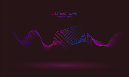 Abstract wave element background. Digital technology equalizer. Sound wave pattern. Pulse. Particles equalizer sound wave big data design. Dynamic light flow. Vector illustrationのイラスト素材
