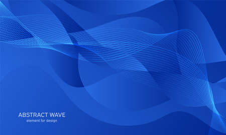 Wave abstract background. Colorful shiny wave with lines. Curved wavy line, smooth stripe. Vector illustration.のイラスト素材
