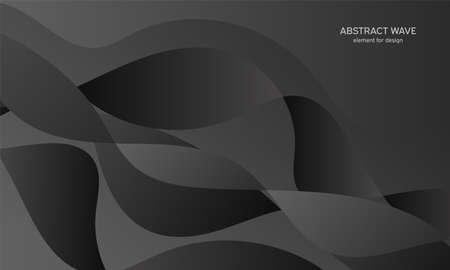 Wave abstract background. Shiny wave with lines. Curved wavy line, smooth stripe. Vector illustration.のイラスト素材