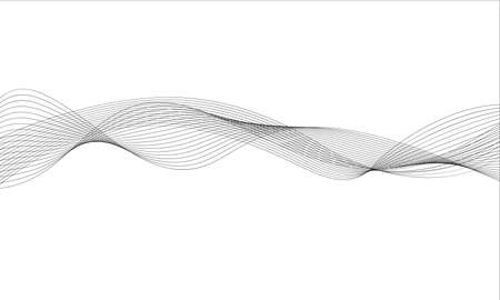 Abstract wave element for design. Digital frequency track equalizer. Stylized line art background. vector illustration. Wave with lines created using blend tool.のイラスト素材