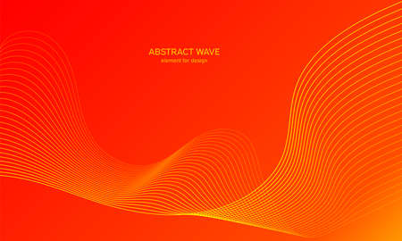 Abstract wave element for design. Digital frequency track equalizer. Stylized line art background. Colorful shiny wave with lines created using blend tool. Curved wavy line, smooth stripe Vector.のイラスト素材