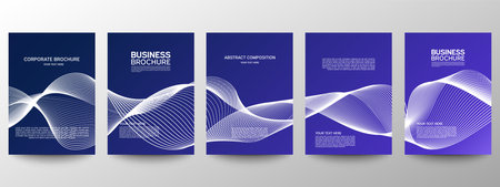 Cover geometric minimal. set. Vector abstract line pattern for poster design. Set of templates for business brochures. cool gradients.のイラスト素材