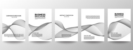 Cover geometric minimal. set. Vector abstract line pattern for poster design. Set of templates for business brochures. cool gradients.のイラスト素材