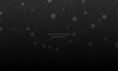 Abstract black background technology connection. Low poly, Molecule And Communication Background. connection structure. vector science background. polygonal.のイラスト素材