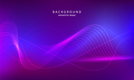 abstract wave background. element for design. Digital frequency track equalizer. Stylized line art. Colorful shiny wave with lines created using blend tool. Curved wavy line smooth stripe Vector illustration.のイラスト素材