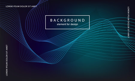 abstract background. Wave element for design poster. Digital frequency track equalizer. Stylized line art. Colorful shiny wave lines created using the blend tool. Curved wavy line smooth stripe.のイラスト素材