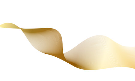 Abstract colorful wave element for design. Digital frequency track equalizer. Stylized line art background. Vector illustration.Wave with lines created using blend tool.Curved wavy line,smooth stripeのイラスト素材