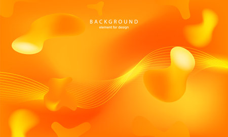 Abstract gradient liquid orange background. Bright design texture. Dynamic shape composition for design poster. Modern, luxury and fashion. Gradient geometric. vector illustrationのイラスト素材
