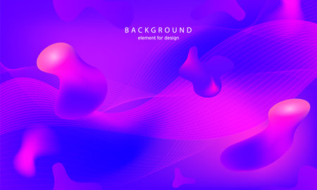 Abstract gradient liquid puprle background. Bright design texture. Dynamic shape composition for design poster. Modern, luxury and fashion. Gradient geometric. vector illustrationのイラスト素材