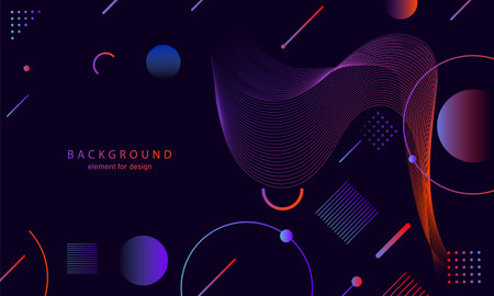 abstract gradient background. wave element for design. Digital frequency track equalizer. Stylized line art. Colorful shiny wave with lines created using blend tool. Curved wavy line smooth stripe. vector illustration.のイラスト素材