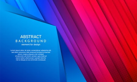 Minimal geometric abstract gradient background. Bright design texture. Dynamic line shapes composition. Red and Blue. vector illustrationのイラスト素材