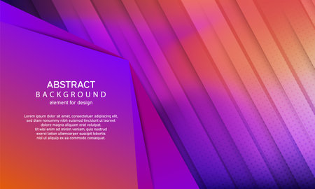 Minimal geometric abstract gradient background. Bright design texture. Dynamic line shapes composition. purple and red. Pink and Orange. vector illustrationのイラスト素材