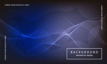 abstract background. Wave element for design poster. Digital frequency track equalizer. Stylized line art. Colorful shiny wave lines created using the blend tool. Curved wavy line smooth stripe.のイラスト素材