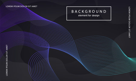 abstract background. Wave element for design poster. Digital frequency track equalizer. Stylized line art. Colorful shiny wave lines created using the blend tool. Curved wavy line smooth stripe. vectorのイラスト素材
