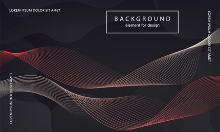 abstract background. Wave element for design poster. Digital frequency track equalizer. Stylized line art. Colorful shiny wave lines created using the blend tool. Curved wavy line smooth stripe. vectorのイラスト素材