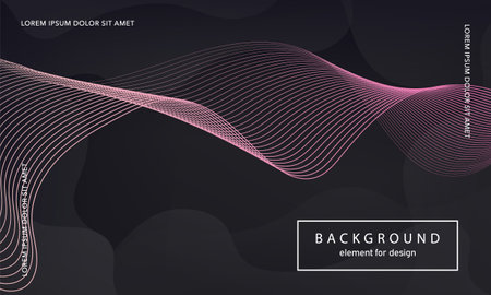 abstract background. Wave element for design poster. Digital frequency track equalizer. Stylized line art. Colorful shiny wave lines created using the blend tool. Curved wavy line smooth stripe. vectorのイラスト素材