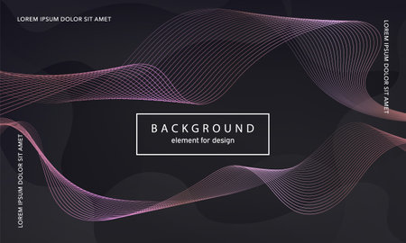 abstract background. Wave element for design poster. Digital frequency track equalizer. Stylized line art. Colorful shiny wave lines created using the blend tool. Curved wavy line smooth stripe. vectorのイラスト素材