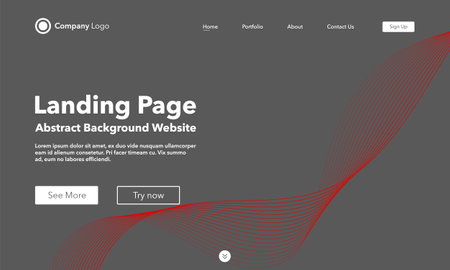 Gradient abstract wave background. Landing page. Template for websites or apps. modern design. Digital frequency track equalizer. Colorful shiny wave line. Curved wavy line smooth stripe. Vector.のイラスト素材