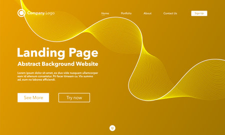 Gradient abstract wave background. Landing page. Template for websites or apps. modern design. Digital frequency track equalizer. Colorful shiny wave line. Curved wavy line smooth stripe. Vector.のイラスト素材