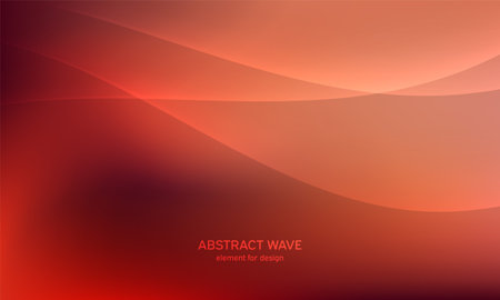 Abstract wave element for design. orange. Digital frequency track equalizer. Stylized line art background. Colorful shiny wave with lines created using blend tool. Curved wavy line, smooth stripeのイラスト素材