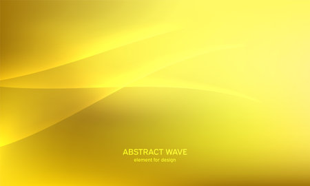 Abstract wave element for design. yellow. Digital frequency track equalizer. Stylized line art background. Colorful shiny wave with lines created using blend tool. Curved wavy line, smooth stripeのイラスト素材