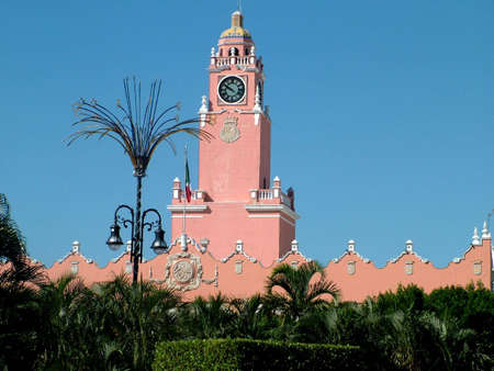 Plaza Mayor, City of Merida in Yucatan Mexicoの写真素材
