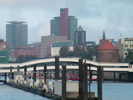Hamburg Port with its Skylineの写真素材