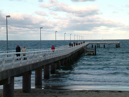 Broadwalk in Timmendorfer Strand in Germanyの写真素材